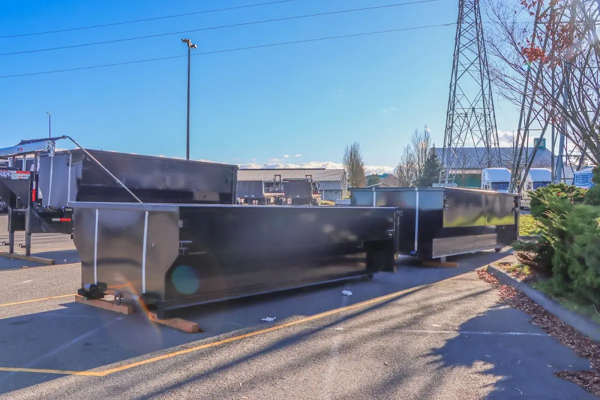 Roll-off dumpster ready for waste disposal at job site for Estate Cleanout Dumpster Rental in North Miami Beach